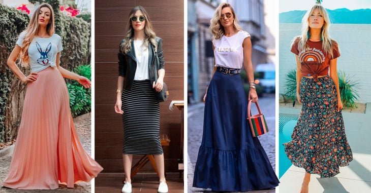 15 Ideas de outfits con faldas largas para que disfrutes el verano