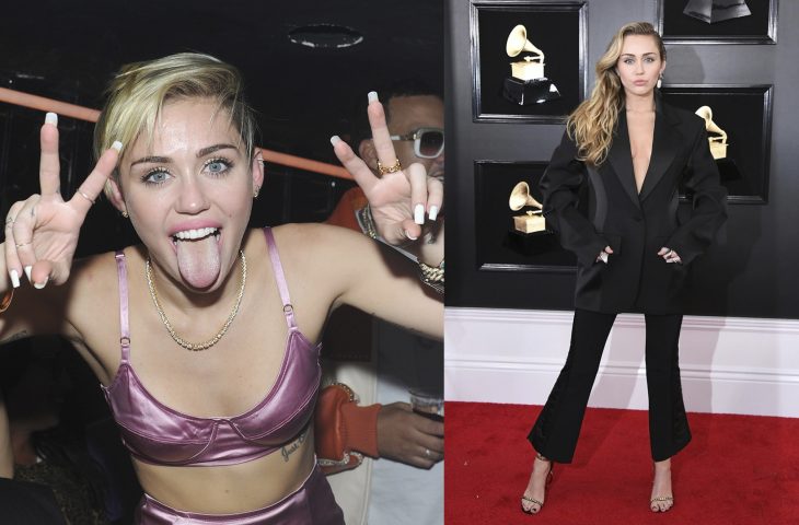 Miley Cyrus uando era joven vs actualmente 
