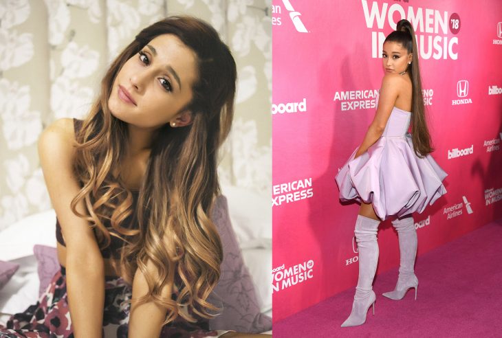 Ariana Grande cuando era joven vs actualmente 