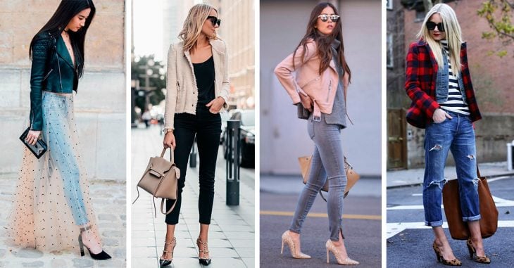 16 Looks casuales para combinar tus tacones y tus jeans