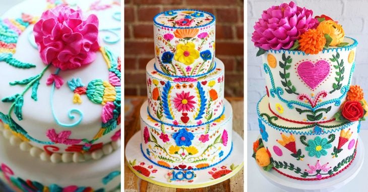 15 Deliciosos pasteles bordados que harán de tu fiesta un éxito
