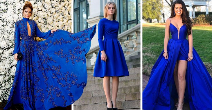 15 Bonitos vestidos azul royal que son perfectos para tu graduación