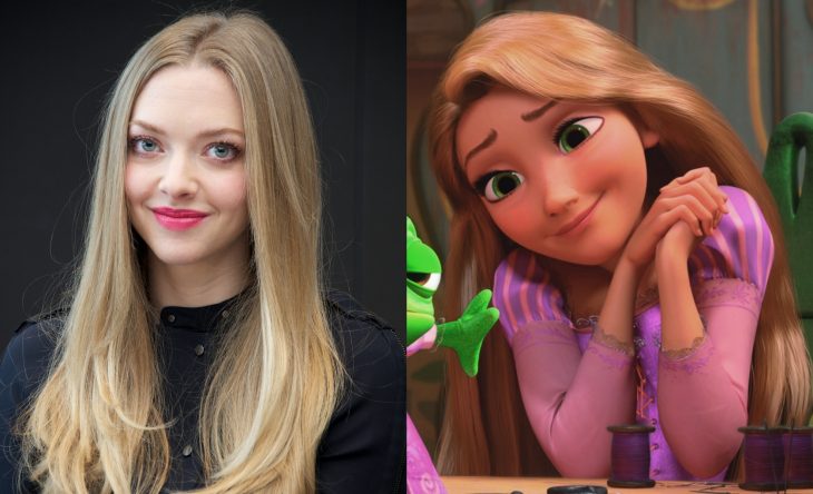 Princesas de películas Disney si fueran famosas de la vida real, actriz Amanda Seyfried como Rapunzel de Tangled