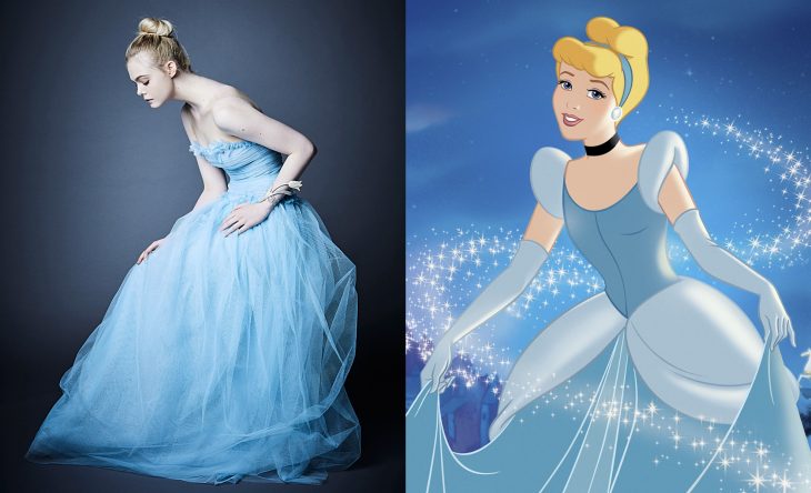 Princesas de películas Disney si fueran famosas de la vida real, actriz Elle Fanning como La Cenicienta 