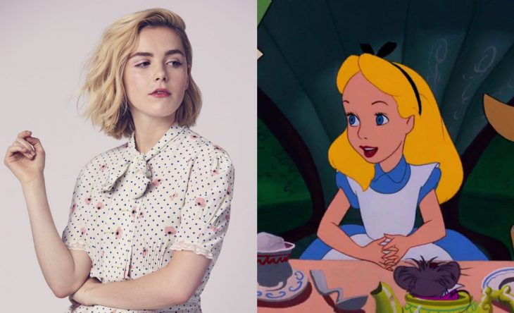 Princesas Disney si fueran famosas de la vida real, actriz Kiernan Shipka como Alicia en el País de las Maravillas