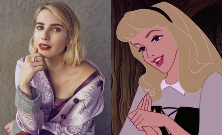 Princesas de películas Disney si fueran famosas de la vida real, actriz Emma Roberts como Aurora de La bella durmiente