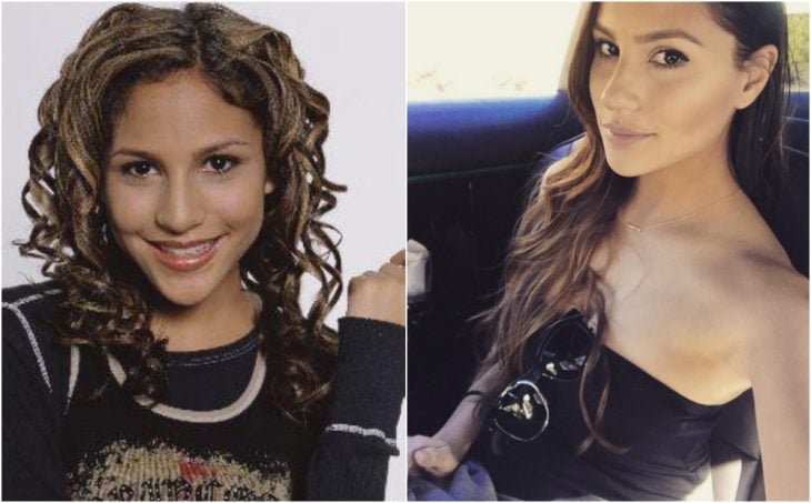 Kristin Herrera antes y después, sentada dentro de un automóvil, tomándose una selfie para Instagram