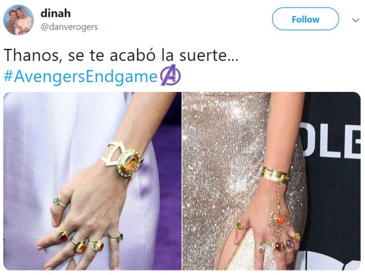 Twitter reacciona a Scarlett Johansson que interpreta a la Viuda Negra y Brie Larson en el papel de Capitana Marvel en la premiere de la película de Avengers: Endgame en Los Angeles, usando las gemas del infinito