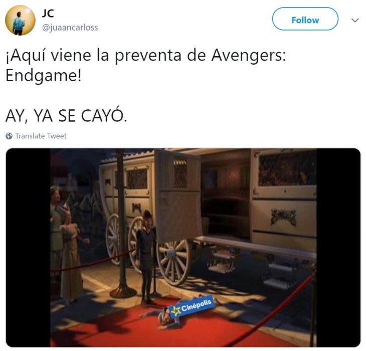 Memes de Cinépolis y Cinemex en Twitter sobre preventa de boletos para Avengers: endgame, meme de Shrek