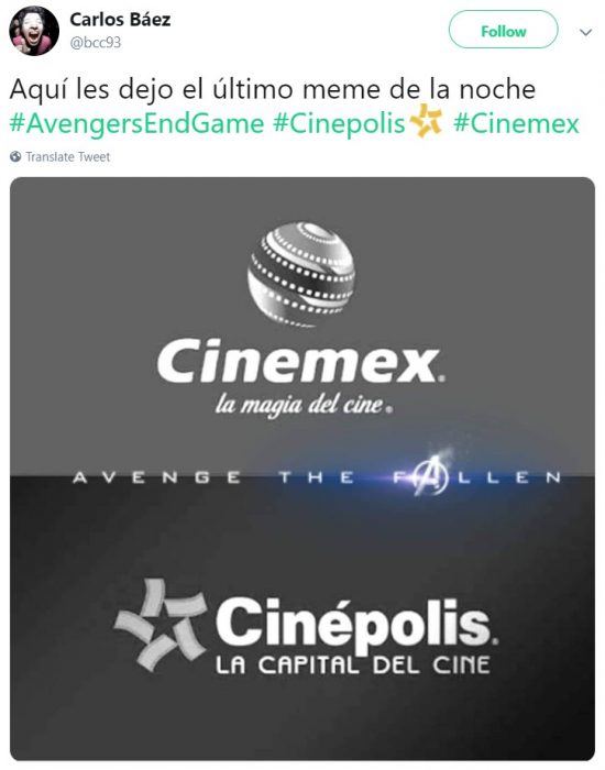 Memes de Cinépolis y Cinemex en Twitter sobre preventa de boletos para Avengers: endgame