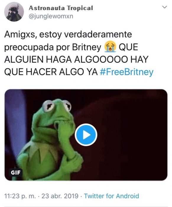 Tuit de fan que habla sobre su preocupación por la cantante Britney Spears y su condición actual