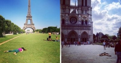 Se vuelve viral por sus ‘antiselfies’ en lugares famosos