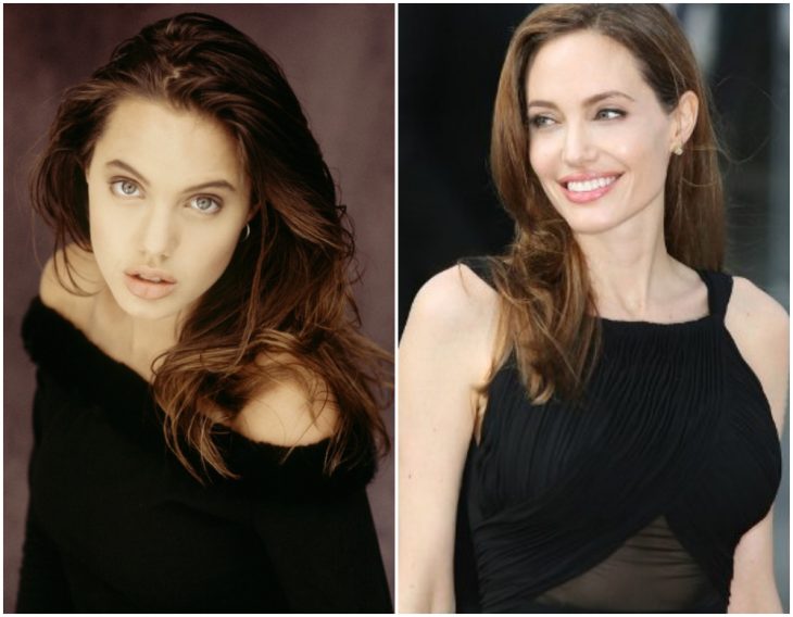 Angelina Jolie before and after having a bust