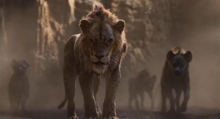 Escena de la nueva cinta de live action del Rey León presentando al personaje de Scar