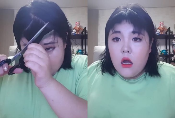 Fails de chicas cortándose el cabello para cerrar ciclos, chica coreana con fleco chueco y mal cortado