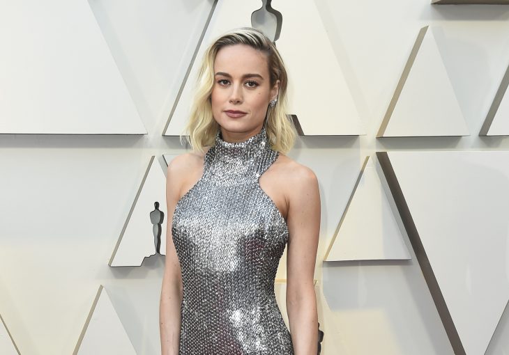 Peinados y looks que los Óscar 2019, Brie Larson, corte medio bob con ondas y vestido plateado sin mangas