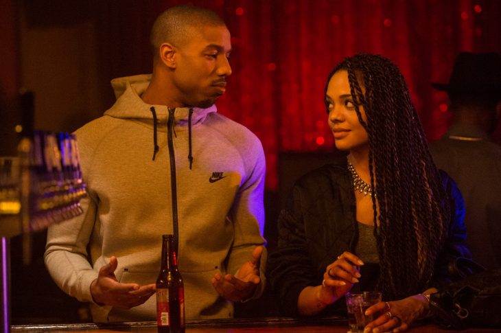 Escena de la película Creed: corazón de campeón en la que aparecen Michael B. Jordam y Tessa Thompson 