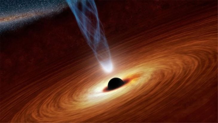 imagen computarizada de un agujero negro