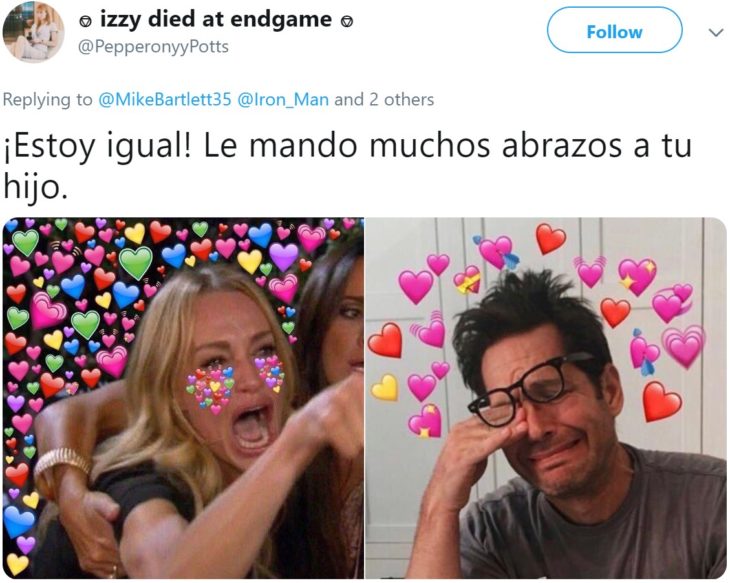 Papá comparte en Twitter que su hijo lloró hasta dormirse abrazado de sus juguetes de Iron Man después de ver la muerte de Tony Stark en Avengers: Endgame; meme de famosos llorando corazones