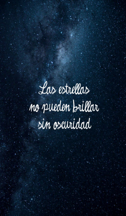 Fondo de pantalla de frases para celular; wallpaper de universo con estrellas