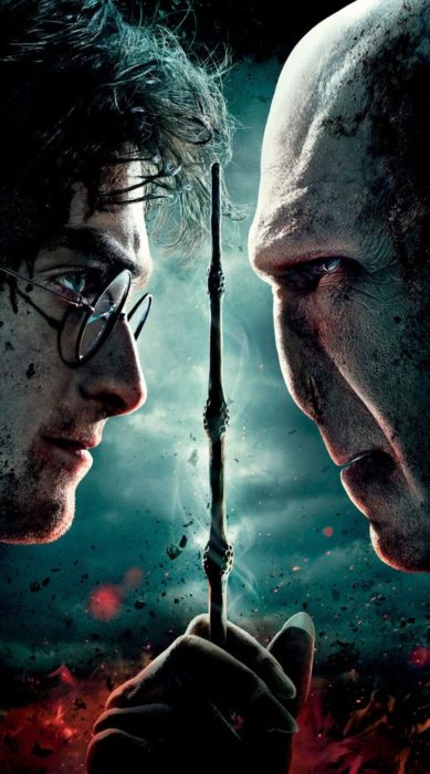 Harry Potter e Lord Voldemort guardano avanti