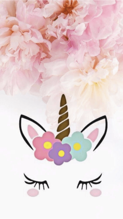 Fondo de pantalla para celular con silueta de unicornio y flores de colores