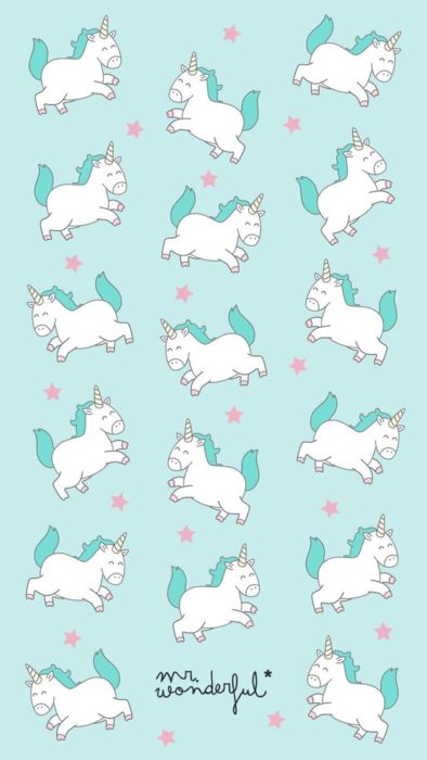 Fondo de pantalla para celular con dibujos de pequeños unicornios regordetes