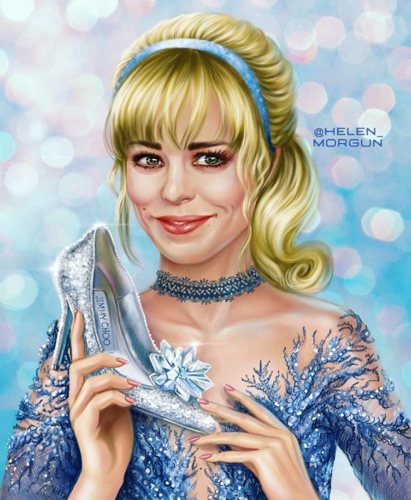 Ilustración de Rachel McAdams como Cenecienta, La Cenicienta, Disney princesas, Helen Morgun