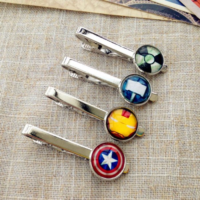 Broches para cabello de plata con los dijes de los superhéroes Marvel, joyería inspirada en Marvel