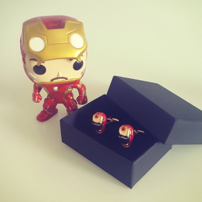 Pendientes de fantasía con el rostro de Iron-Man,joyería inspirada en Marvel