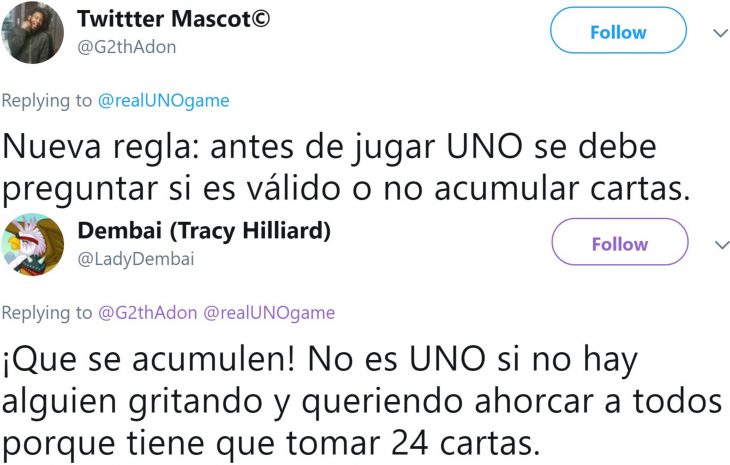 El juego de mesa UNO revela las reglas del juego: no se pueden acumular cartas, y usuarios de Twitter reaccionan