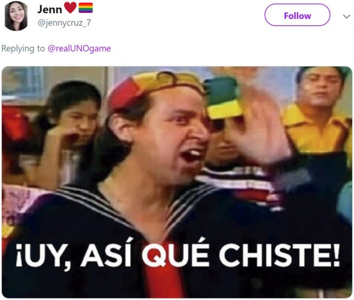 El juego de mesa UNO revela las reglas del juego: no se pueden acumular cartas, y usuarios de Twitter reaccionan; meme de Quico del Chavo del 8; "uy, así qué chiste"