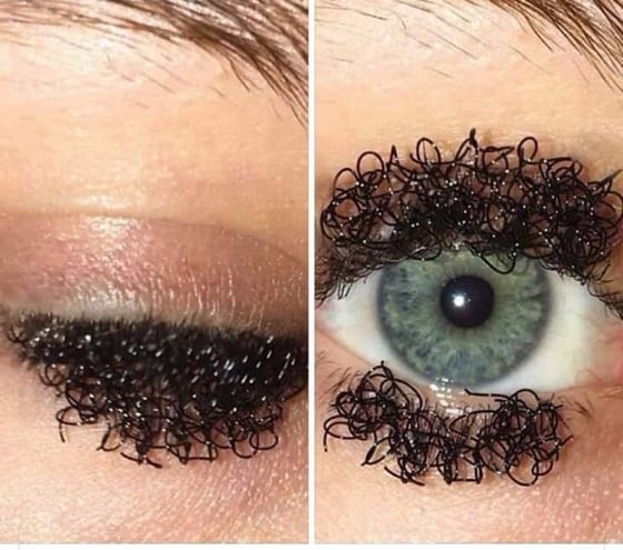 Pestañas extra rizadas creadas por la artista del maquillaje Sofie Petersen