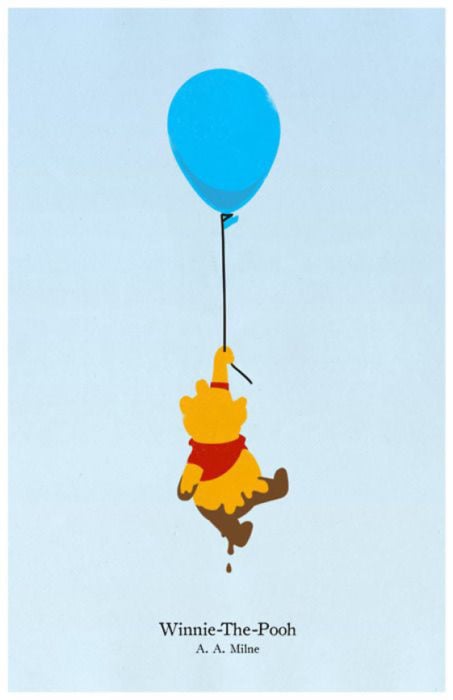 Poster minimalista y vintage de la película de Disney "Winnie Pooh"