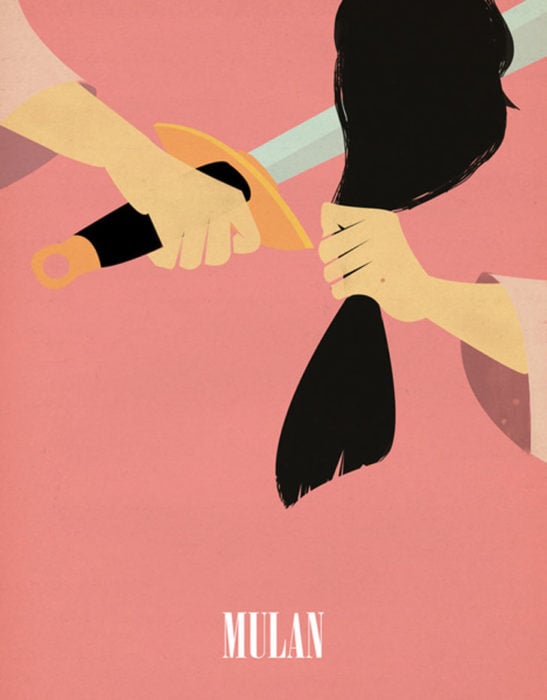 Poster vintage del clásico de Disney "Mulán"