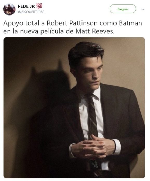 Tuit sobre Robert Pattinson como el nuevo Batman