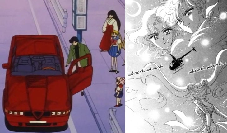 Curiosidades sobre caricatura Sailor Moon; automóvil rojo de Darien y helicóptero de Haruka y Michiru en el manga