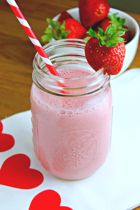 Batido de fresa con leche light