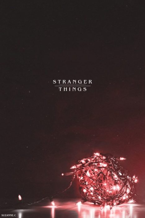 Wallpapers de serie Stranger things; fondo de pantalla para celular de luces de Navidad