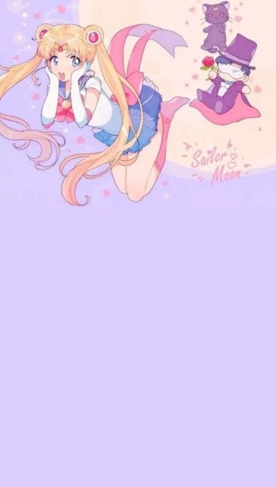 Fondo de pantalla para celular inspirado en Sailor Moon con Darien y Serena volando