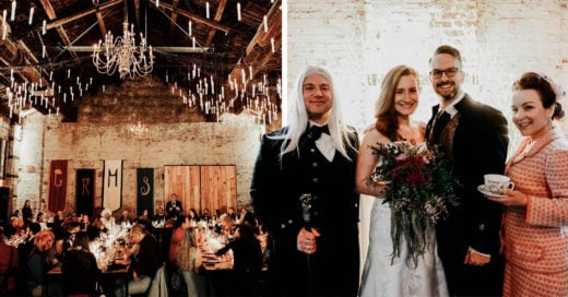 Novios 'potterheads' celebran una mágica boda inspirada en Harry Potter