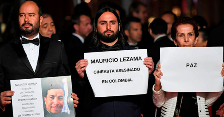 Protesta en la alfombra roja de Cannes por asesinato de cineasta colombiano