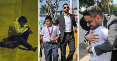 Millonario árabe ayuda a niño que hacía la tarea bajo un poste de luz