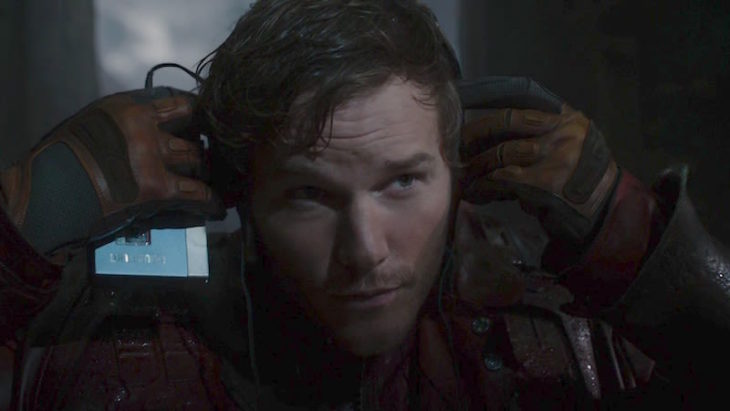 Chris Pratt vestido como Star-Lord, Guardianes de la Galaxia, Marvel