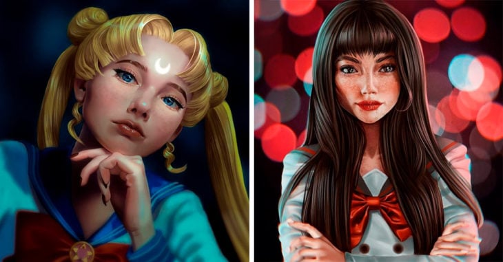 Artista crea ilustraciones realistas de las Sailor Scouts