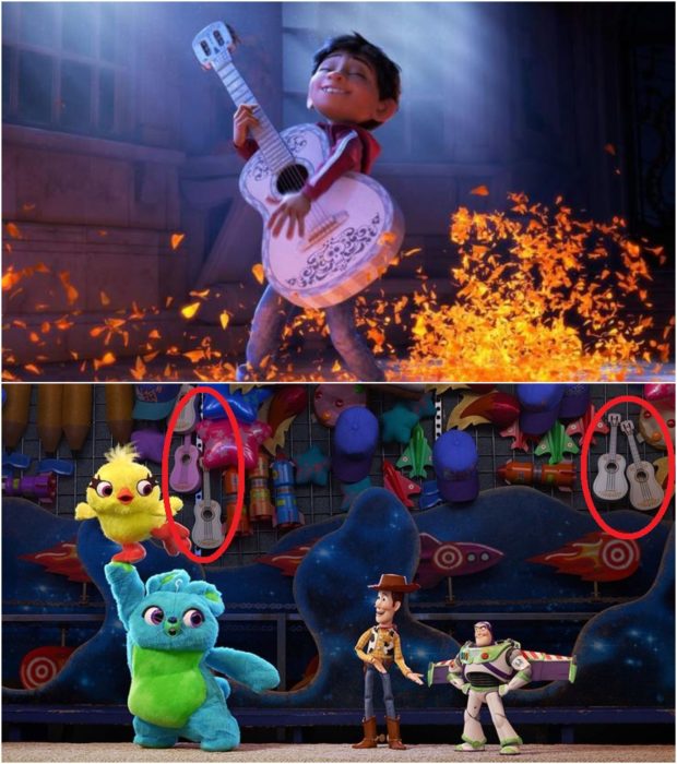 Escenas de la película Coco, Miguelito sosteniendo una guitarra