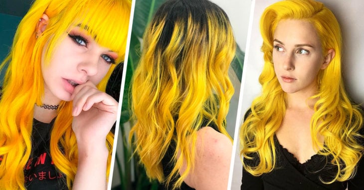 Saca tu lado divertido tiñendo tu cabello de color amarillo canario