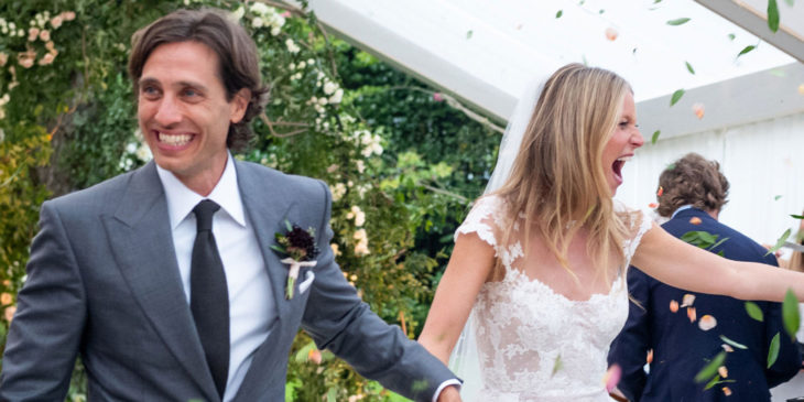 Brad Falchuk y Gwyneth Paltrow en su boda