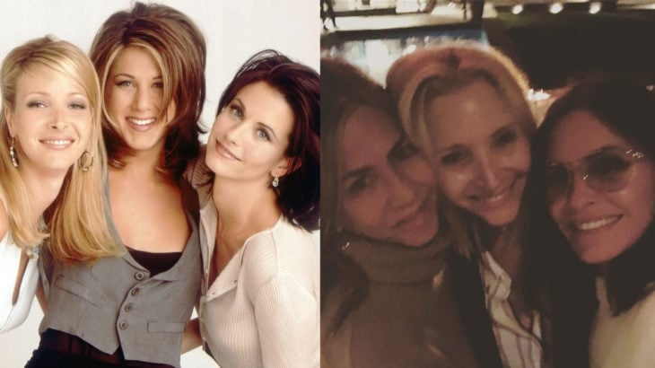 Lisa Kudrow, Courteney Cox y Jennifer Aniston como Phoebe Buffay, Monica Geller y Rachel Green en Friends antes y ahora