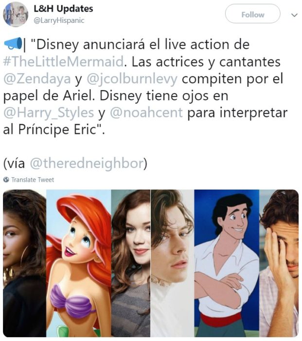 Rumores sobre el reparto de La Sirenita live action apuntan a que Noah Centineo o Harry Styles podrían interpretar al príncipe Erik